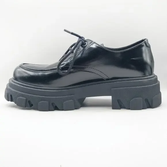 Steve Madden Helga Platform Oxfords Black Size 9 Dark Academia - Picture 8 of 12